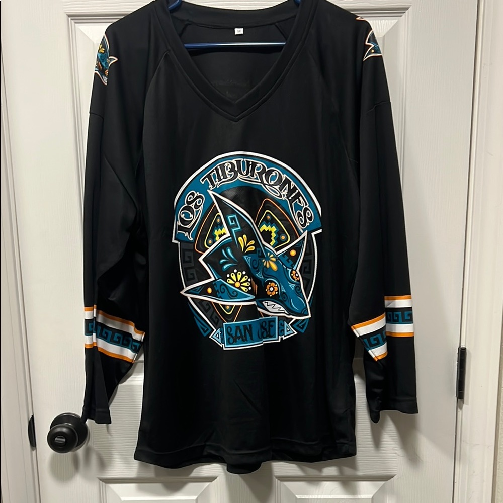 Black Los Tiburones Hockey Jersey